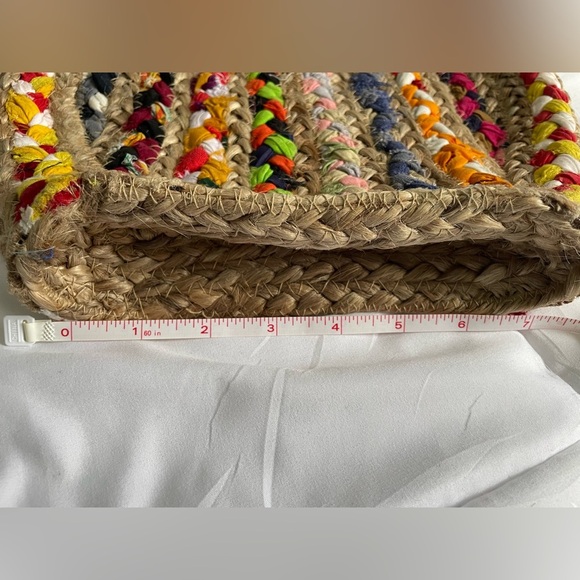 NWT Colorful Woven Raffia Tote Bag - Picture 3 of 4